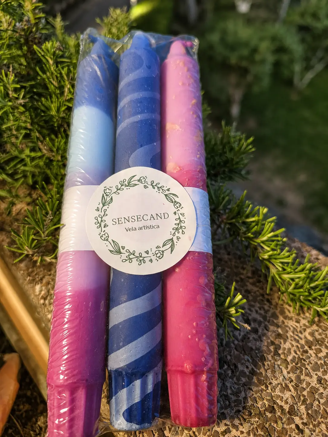 3.Pack de 3 velas artísticas