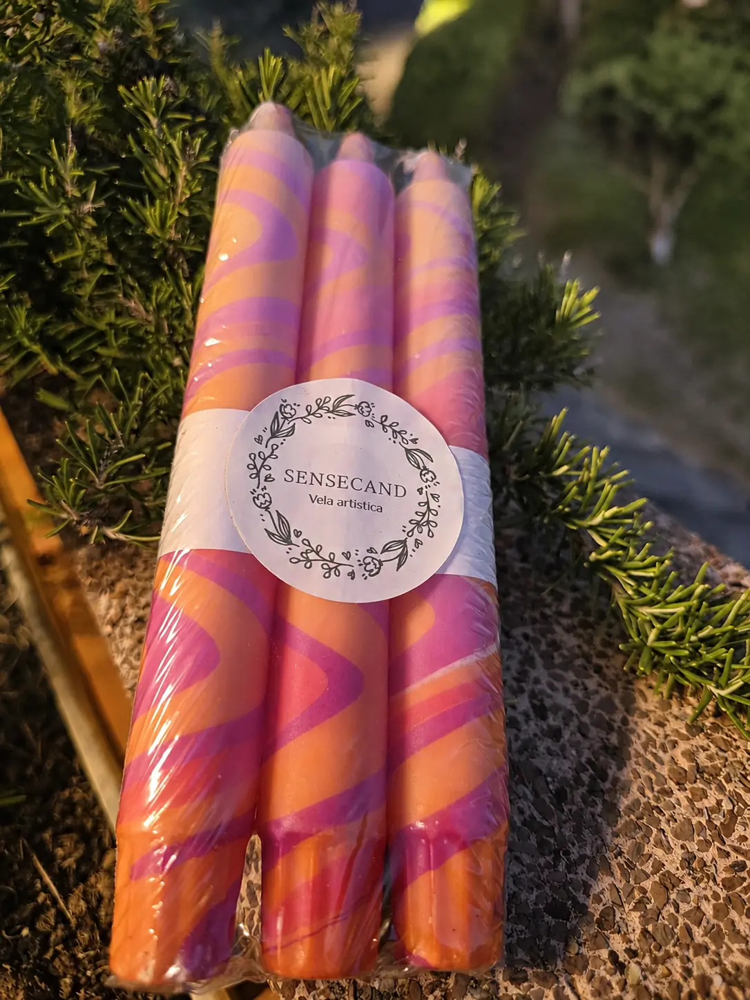 2.Pack de 3 velas artísticas