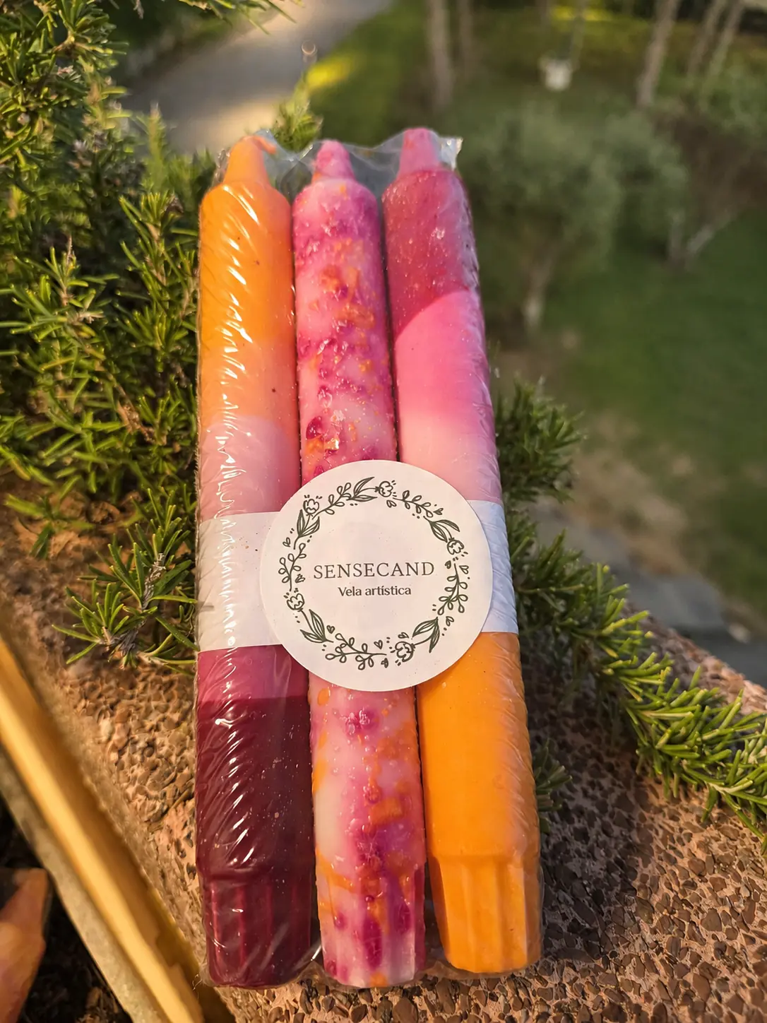 1.Pack de 3 velas artísticas